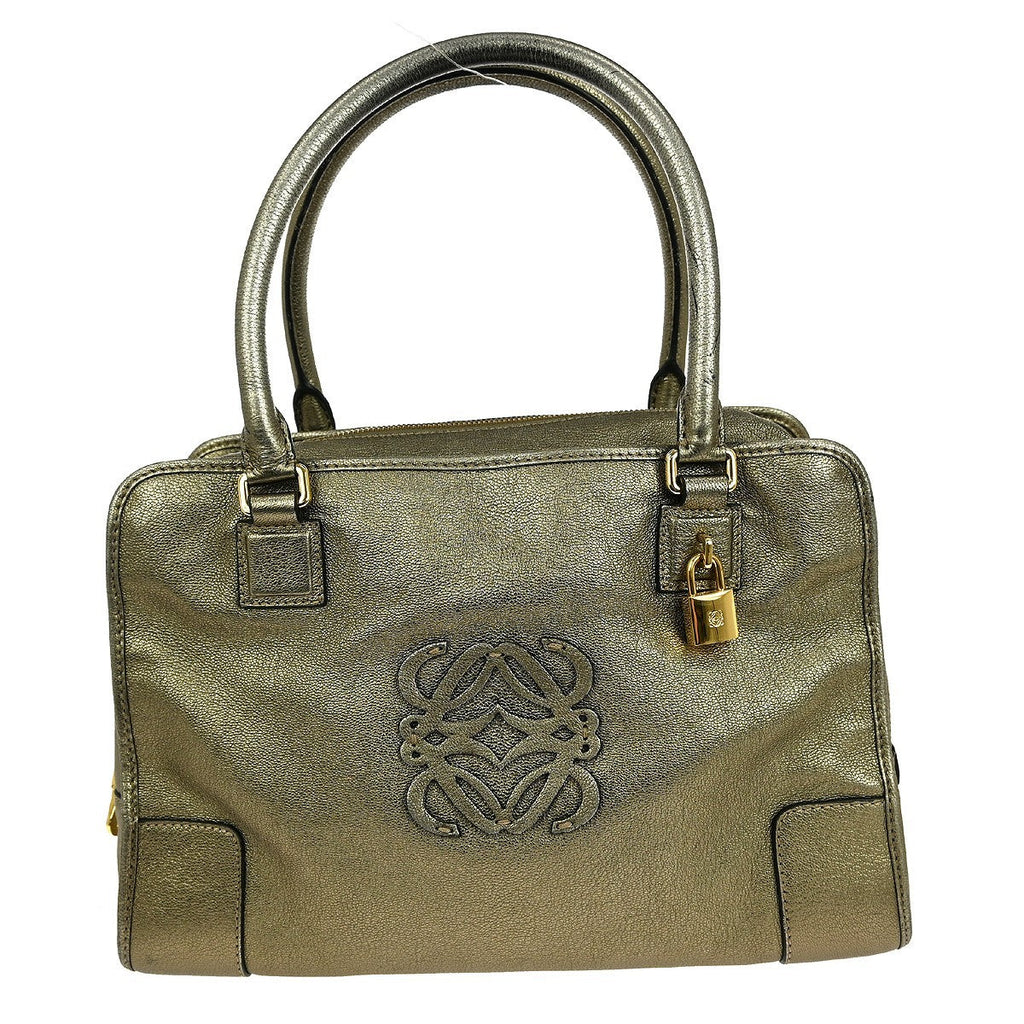 Loewe Amazona Bag Leather Gold Leather Handbag ( )