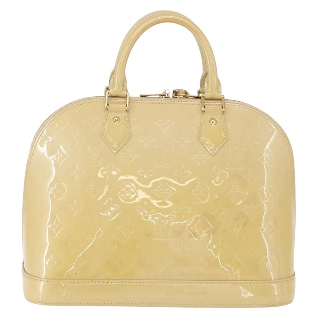 Louis Vuitton Alma Handbag Patent Leather Beige Patent_Leather Handbag (Authentic  )
