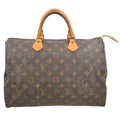 Louis Vuitton Speedy Handbag Monogram Canvas Brown Canvas Handbag ( )