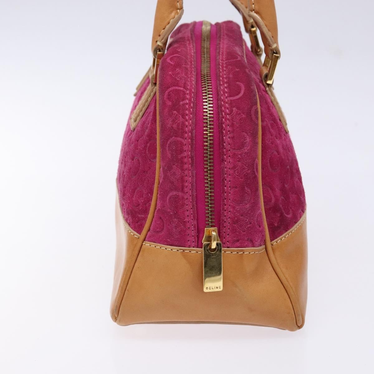 Celine Vintage Macadam Handbag C Macadam Suede Purple Suede Handbag (Authentic  )
