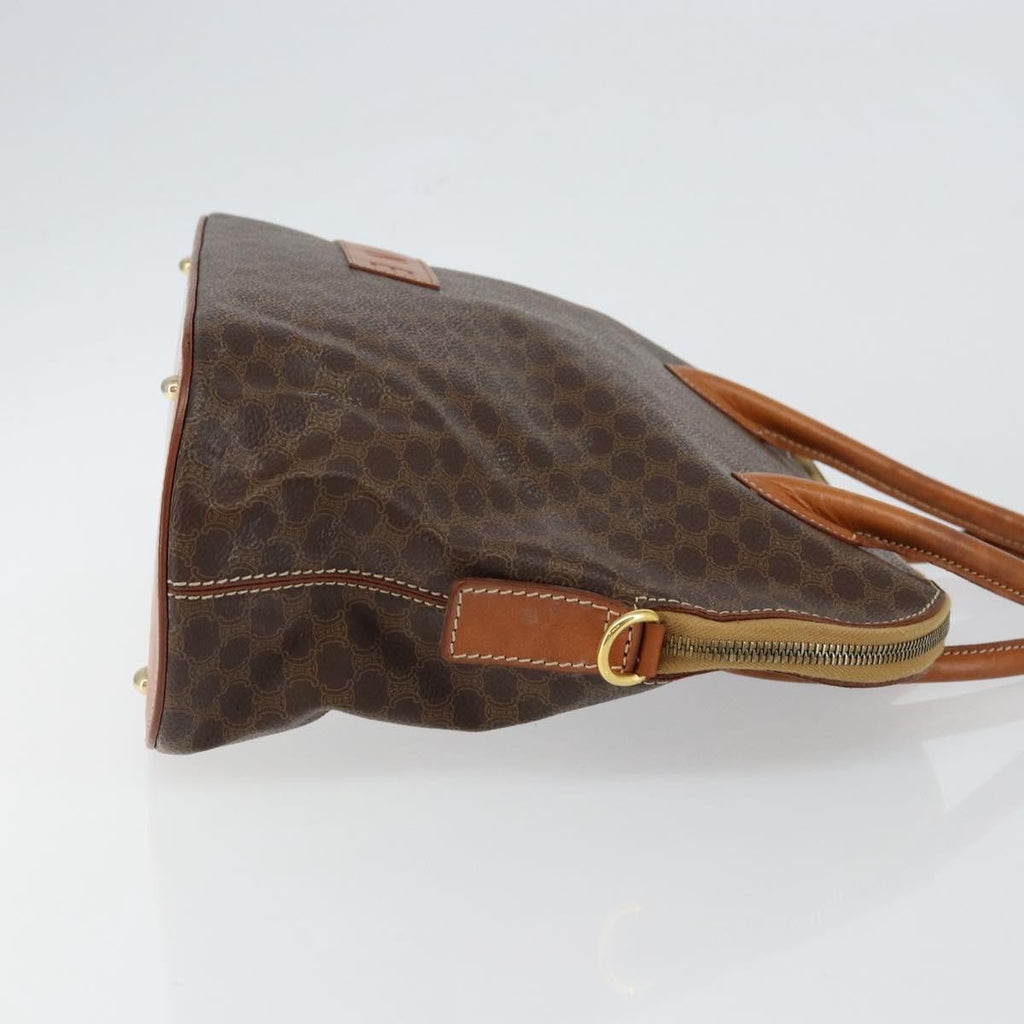 Celine Vintage Macadam Handbag Macadam Brown Canvas Bag (Authentic  )
