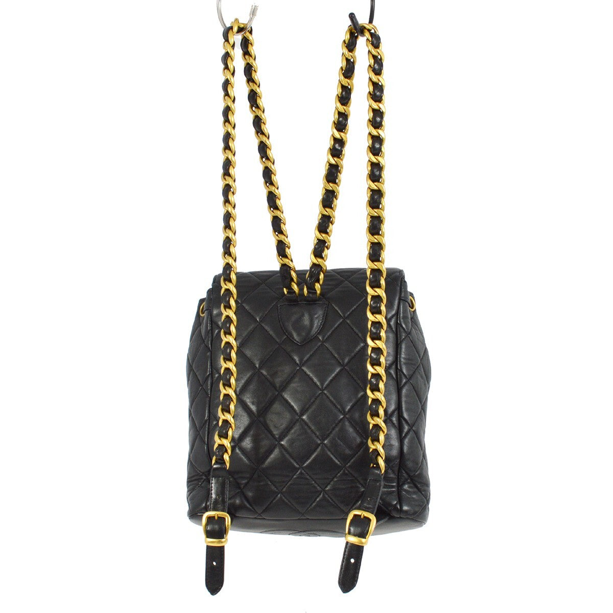 Chanel Duma Drawstring Backpack Quilted Leather Black Leather Backpack Bag (Authentic  )