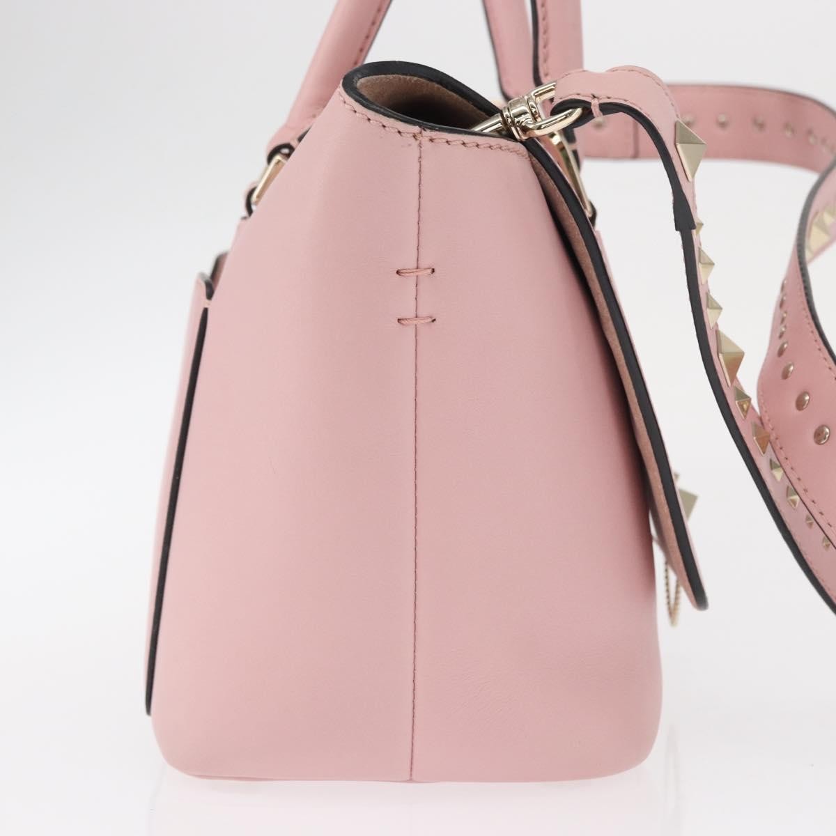 Valentino Garavani Demilune Flap Satchel Leather Pink Leather Handbag (Authentic  )
