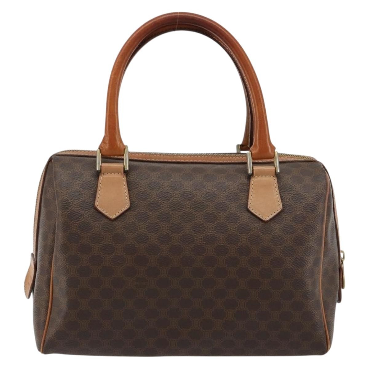 Celine Vintage Triomphe Handbag Canvas Brown Canvas Handbag ( )