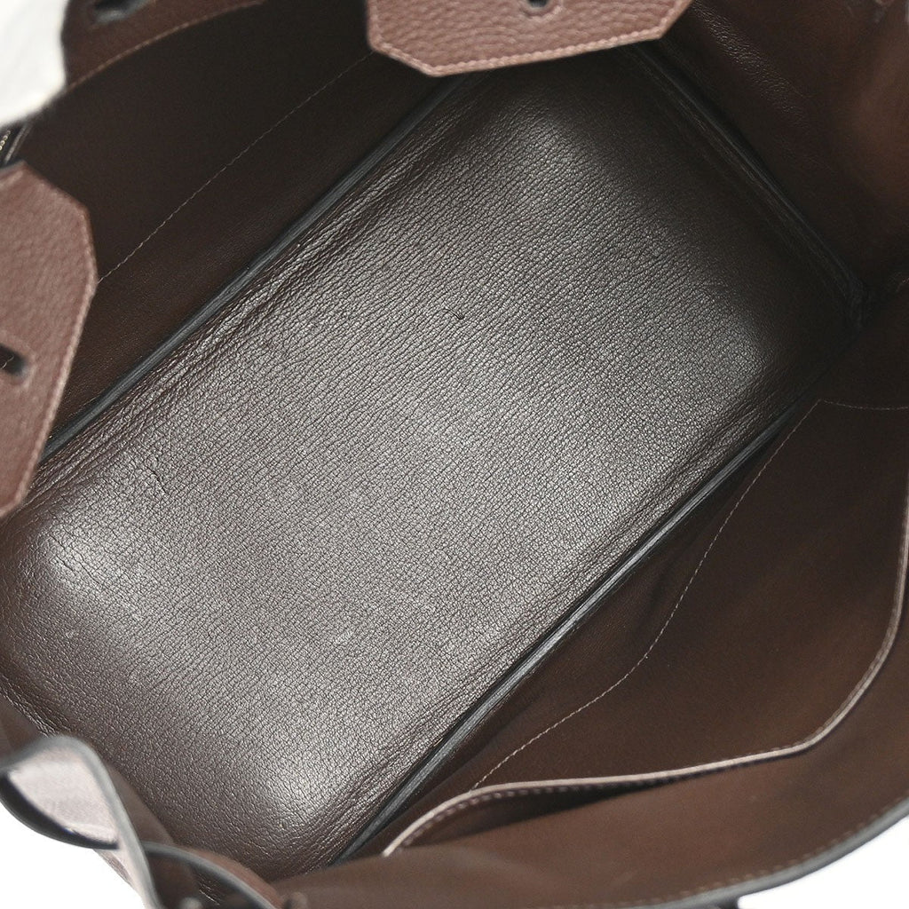 Hermes Birkin Handbag Veau Crispe Togo Chocolate Brown Leather Handbag ( )
