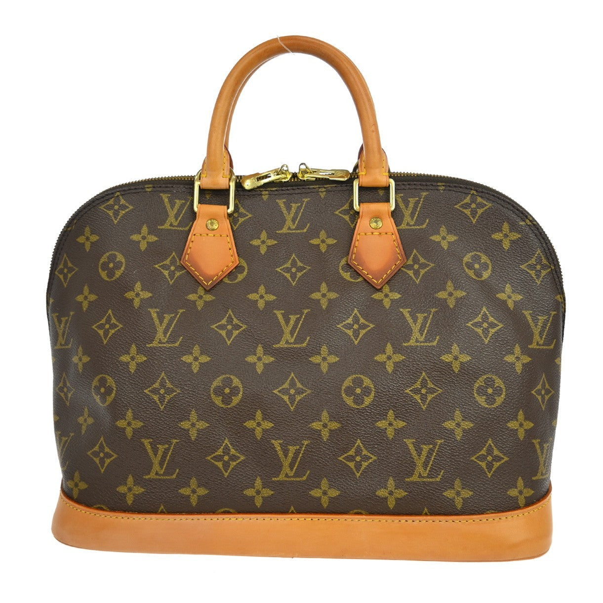 Louis Vuitton Alma Handbag Monogram Canvas Brown Canvas Handbag ( )