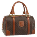 Celine Vintage Macadam Handbag Canvas And Leather Brown Canvas Handbag (Authentic  )