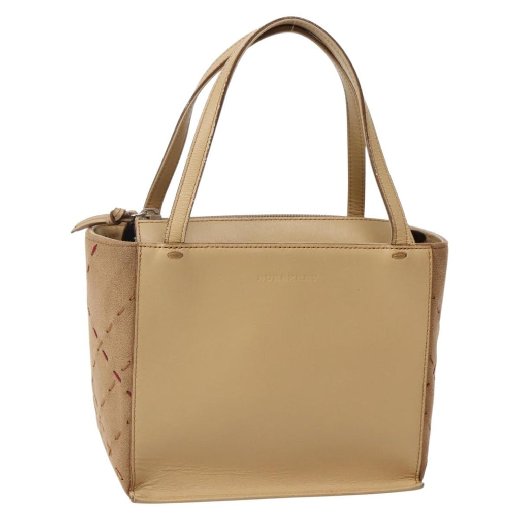 Burberry Vintage Handbag Leather Beige Leather Handbag (Authentic  )