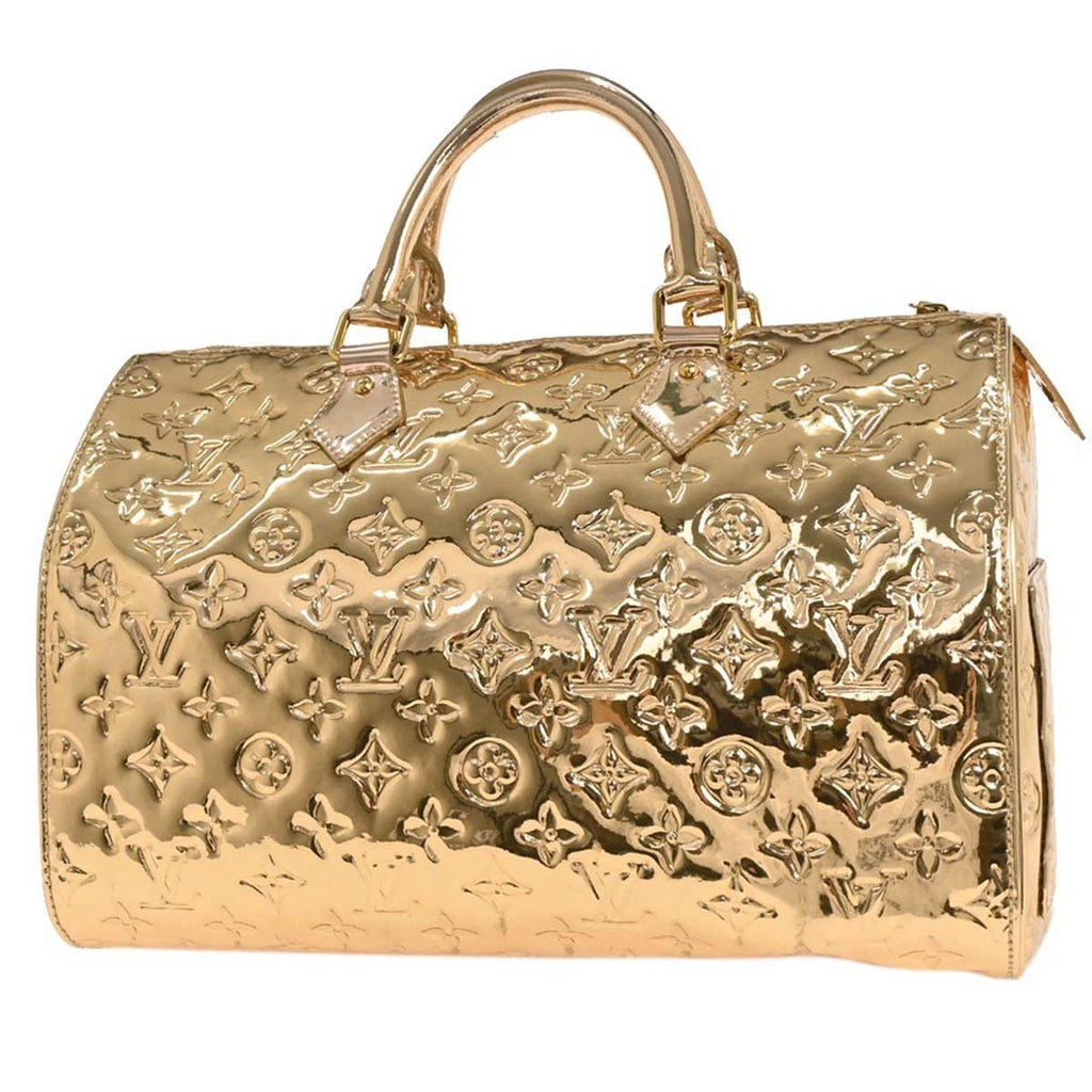 Louis Vuitton Speedy Handbag Monogram Miroir Pvc Gold Canvas Handbag (Authentic  )