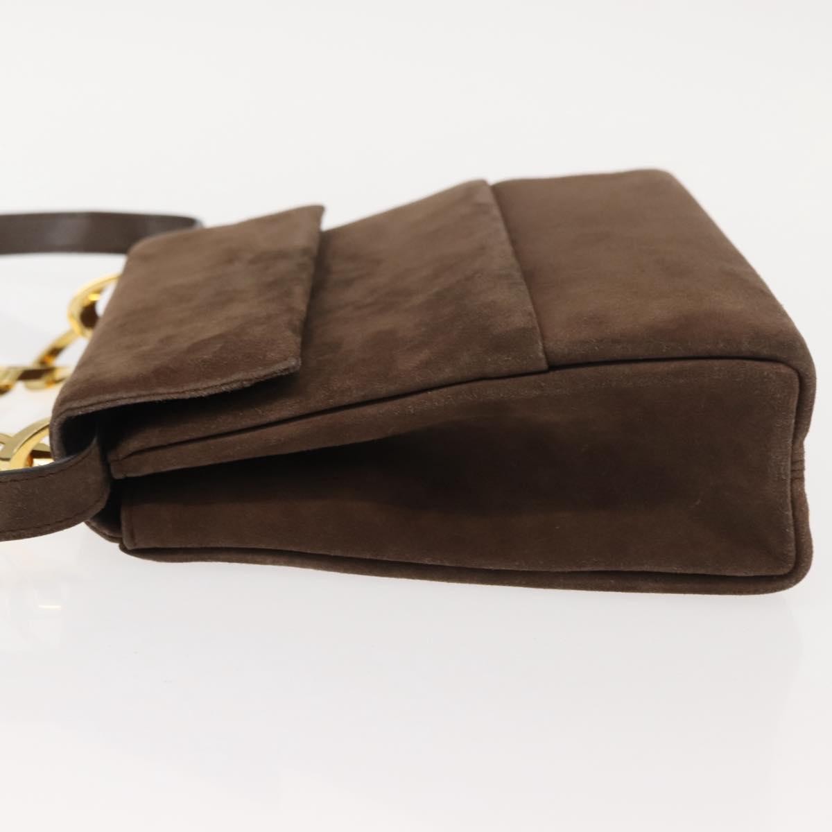 Salvatore Ferragamo Vintage Handbag Suede Brown Suede Handbag (Authentic  )