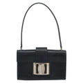 Salvatore Ferragamo Vala Handbag Leather Black Leather Handbag (Authentic  )