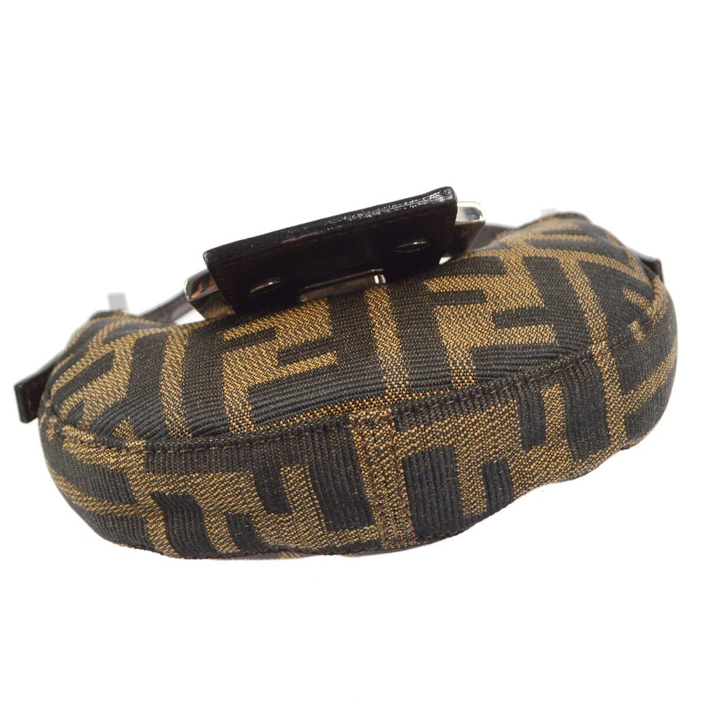 Fendi Vintage Croissant Bag Zucca Canvas Brown Canvas Handbag (Authentic  )