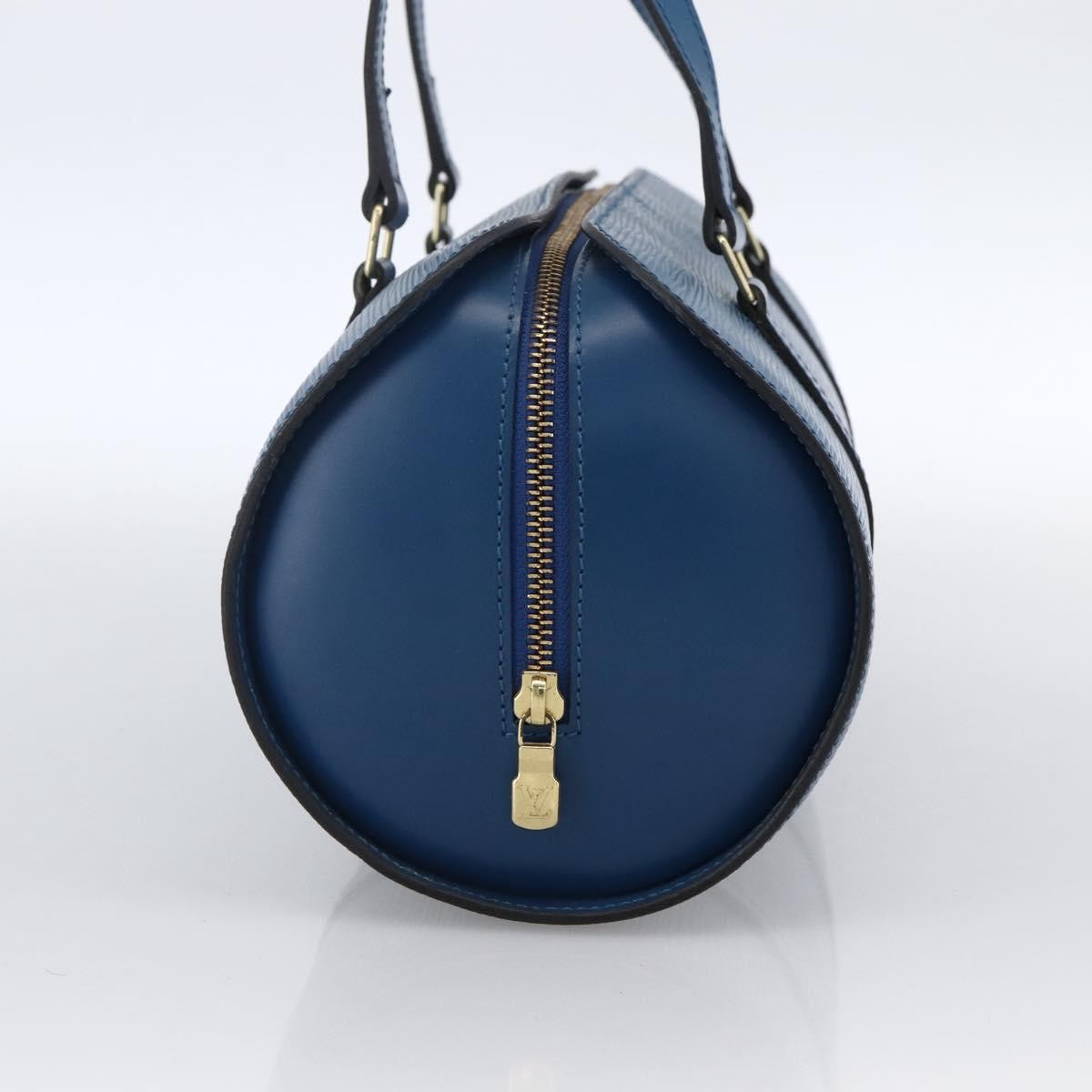 Louis Vuitton Soufflot Handbag Epi Leather Blue Leather Handbag (Authentic  )