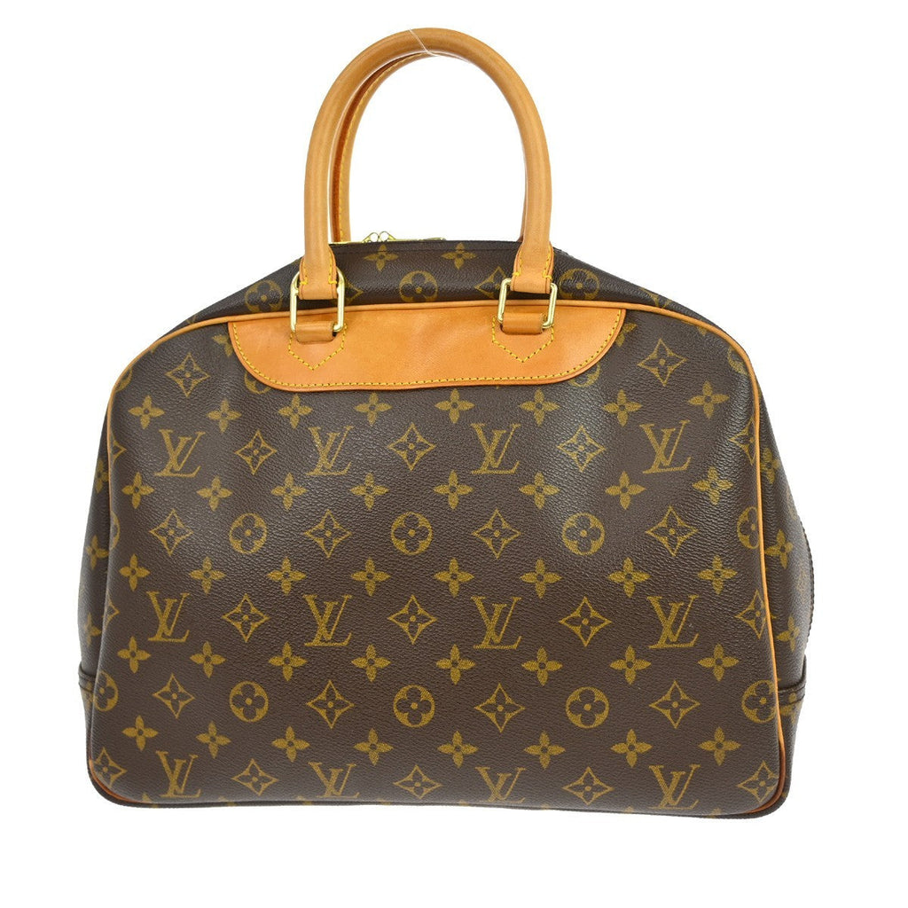 Louis Vuitton Deauville Handbag Monogram Canvas Brown Canvas Handbag (Authentic  )