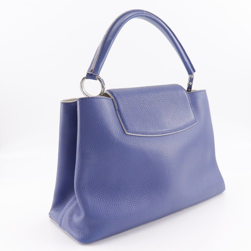 Louis Vuitton Capucines Bag Leather Blue Leather Handbag (Authentic  )