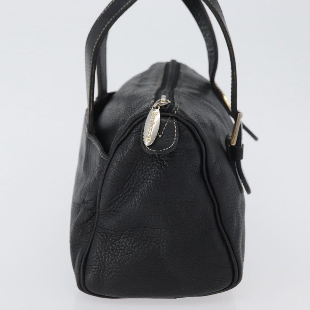 Burberry Vintage Handbag Leather Black Leather Handbag (Authentic  )