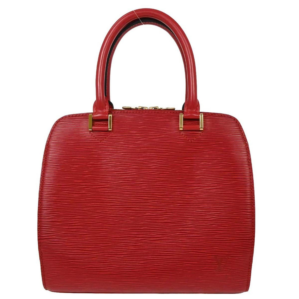 Louis Vuitton Pont Neuf Handbag Epi Leather Red Leather Handbag (Authentic  )