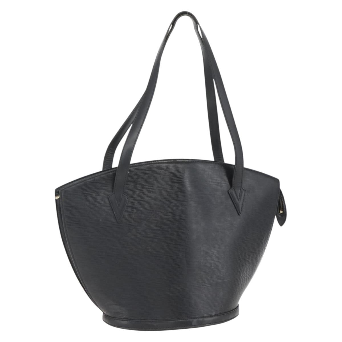 Louis Vuitton Saint Jacques Handbag Epi Leather Black Leather Handbag (Authentic  )