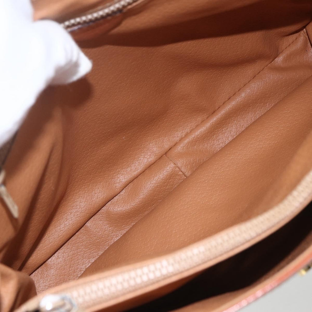 Celine Vintage Macadam Handbag Canvas And Leather Beige Canvas Handbag (Authentic  )