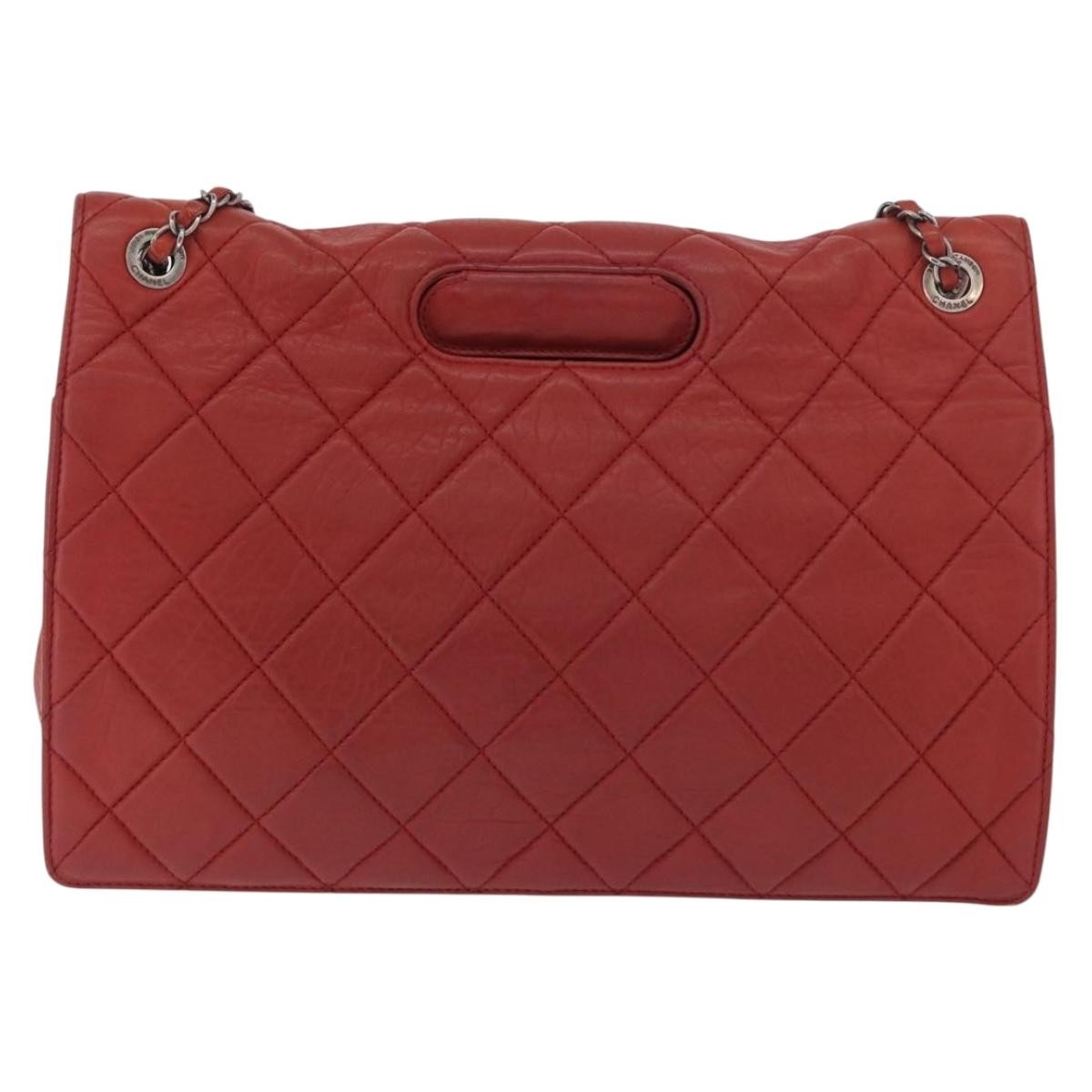 Chanel 2.55 Shoulder Bag Leather Red Leather Handbag ( )