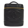 Chanel Vintage Timeless Cosmetic Case Caviar Black Leather Handbag ( )