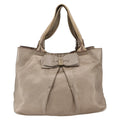 Salvatore Ferragamo Vala Handbag Leather Gold Leather Handbag (Authentic  )