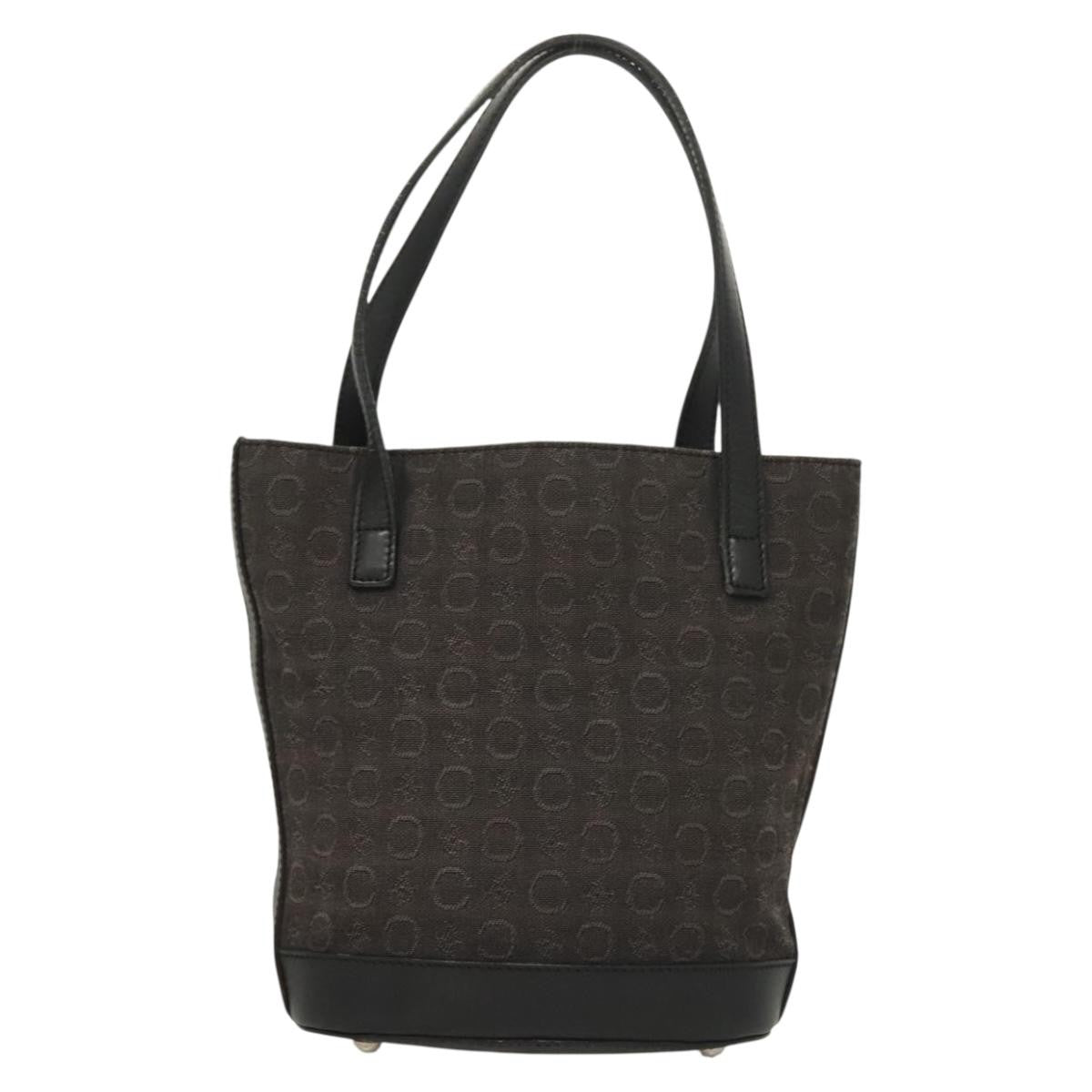 Celine C Macadam Handbag Canvas Black Canvas Handbag (Authentic  )