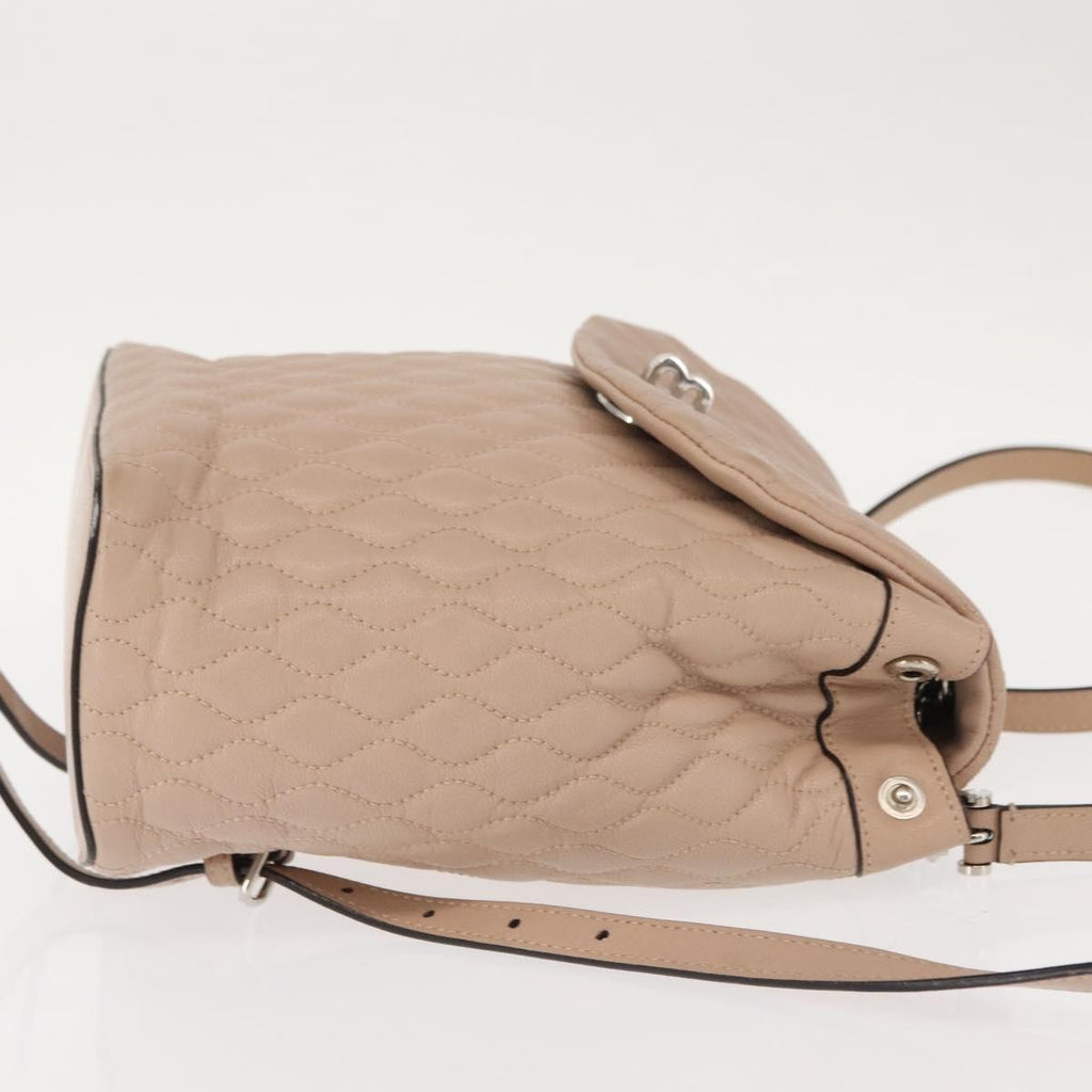Bally Vintage Backpack Quilted Leather Pink Leather Backpack Bag (Authentic  )