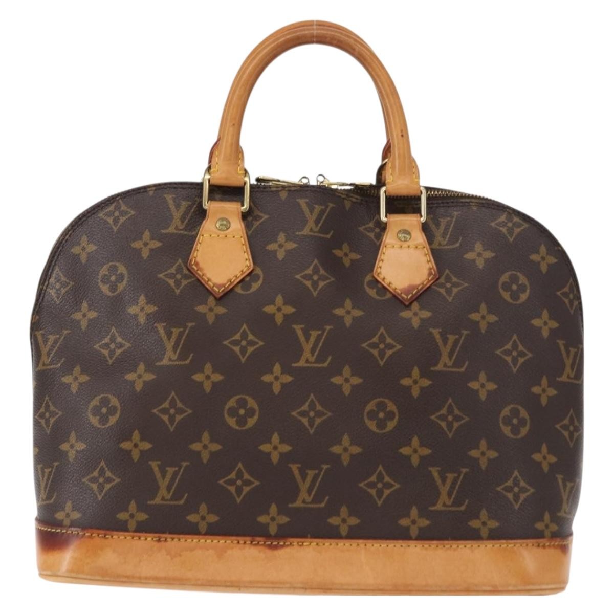 Louis Vuitton Alma Handbag Monogram Canvas Brown Canvas Handbag (Authentic  )