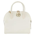 Salvatore Ferragamo Gancini Handbag Leather White Leather Handbag (Authentic  )