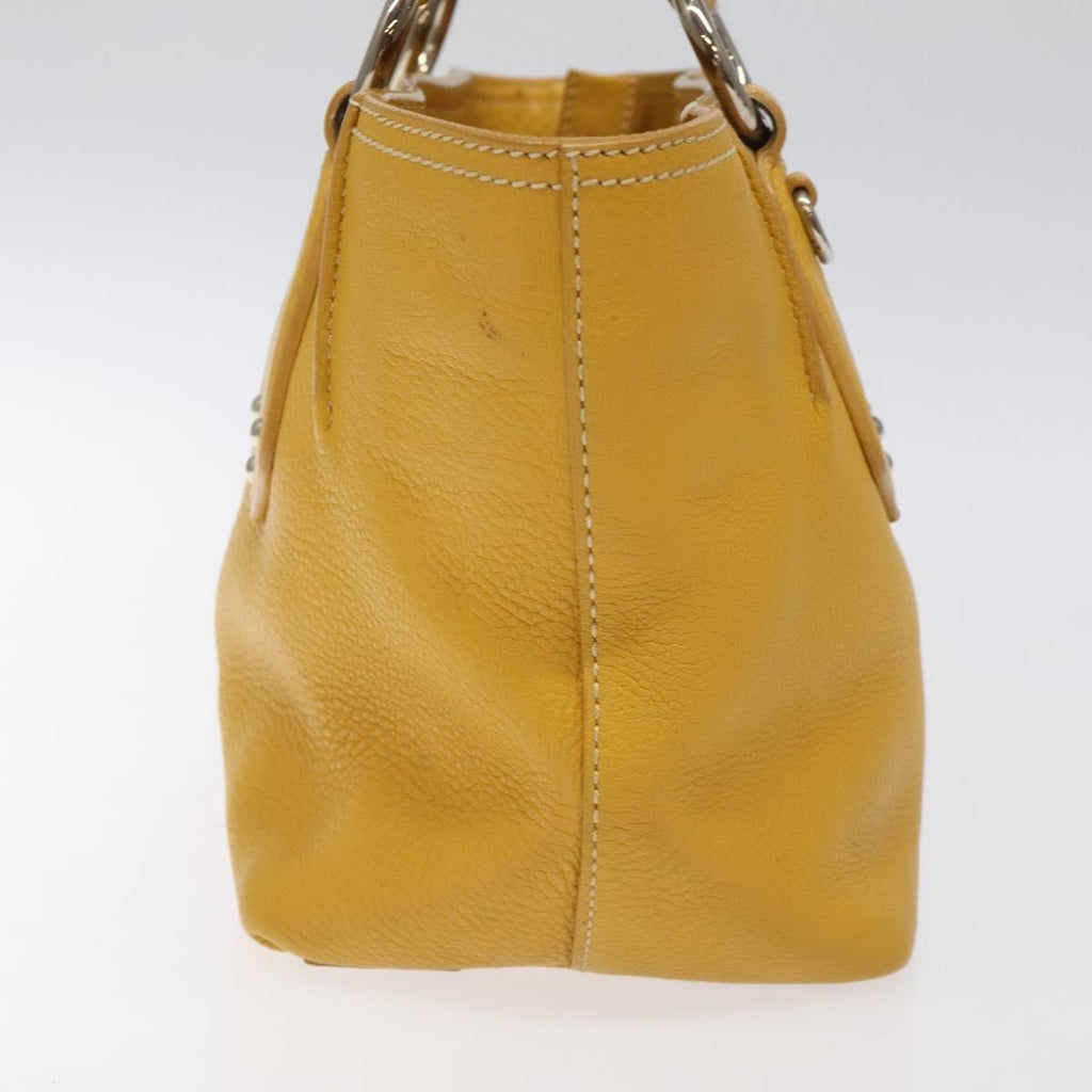 Prada Vintage Handbag Leather Yellow Leather Handbag (Authentic  )