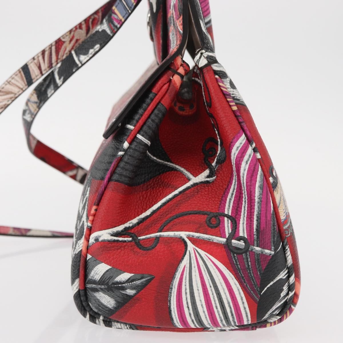 Salvatore Ferragamo Studio Satchel Printed Leather Multicolour Leather Handbag (Authentic  )