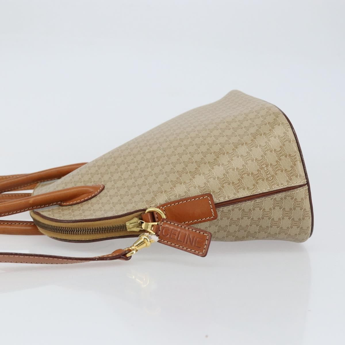 Celine Vintage Macadam Handbag Canvas And Leather Beige Canvas Handbag (Authentic  )