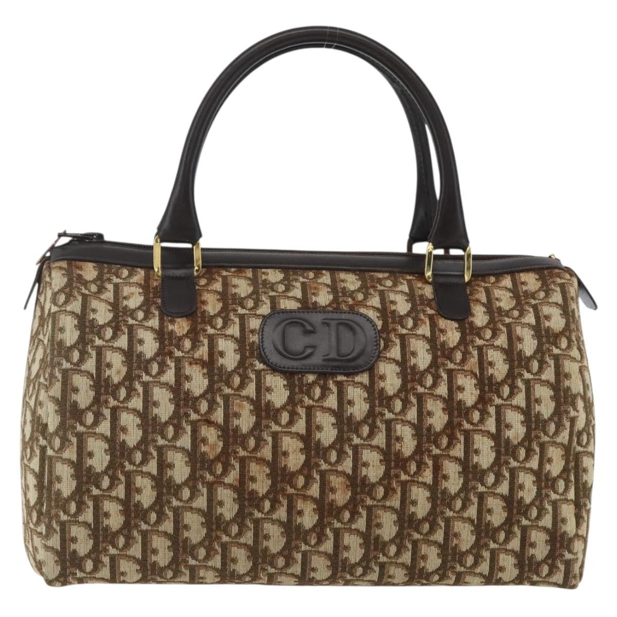 Christian Dior Trotter Shoulder Bag Canvas Beige Canvas Handbag ( )