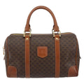 Celine Vintage Macadam Boston Bag Canvas Brown Canvas Handbag (Authentic  )