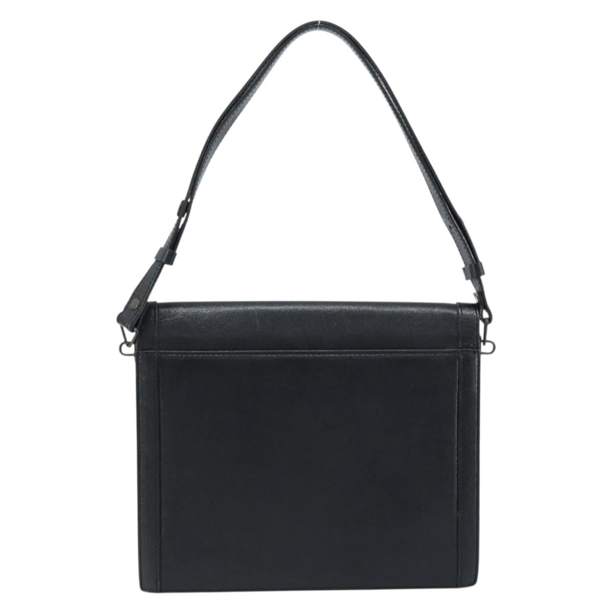 Saint Laurent Vintage Handbag Leather Black Leather Handbag (Authentic  )