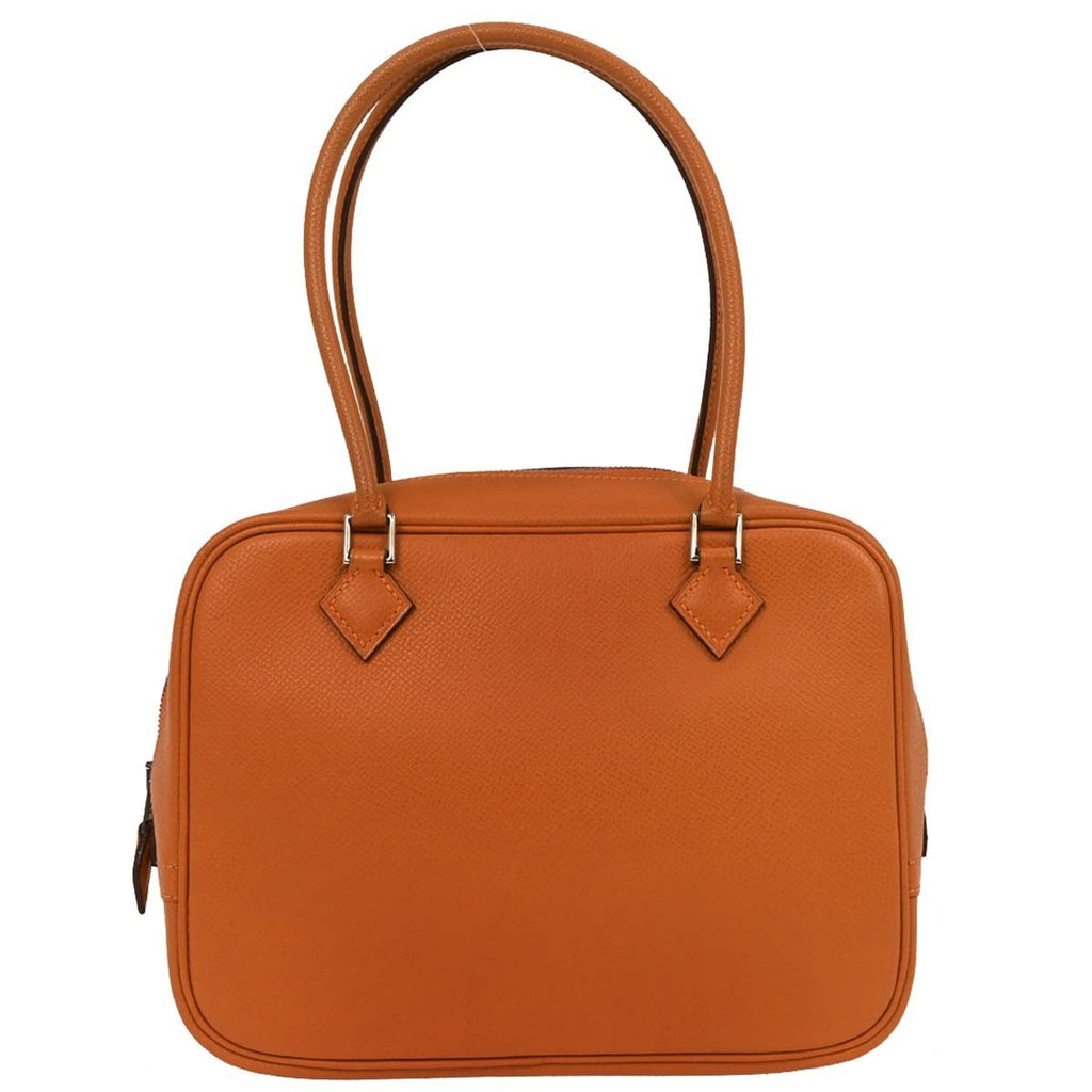 Hermes Plume Bag Epsom Orange Leather Handbag (Authentic  )