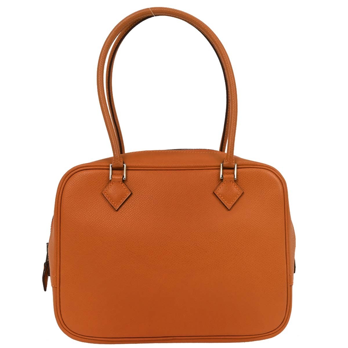 Hermes Plume Bag Epsom Orange Leather Handbag (Authentic  )