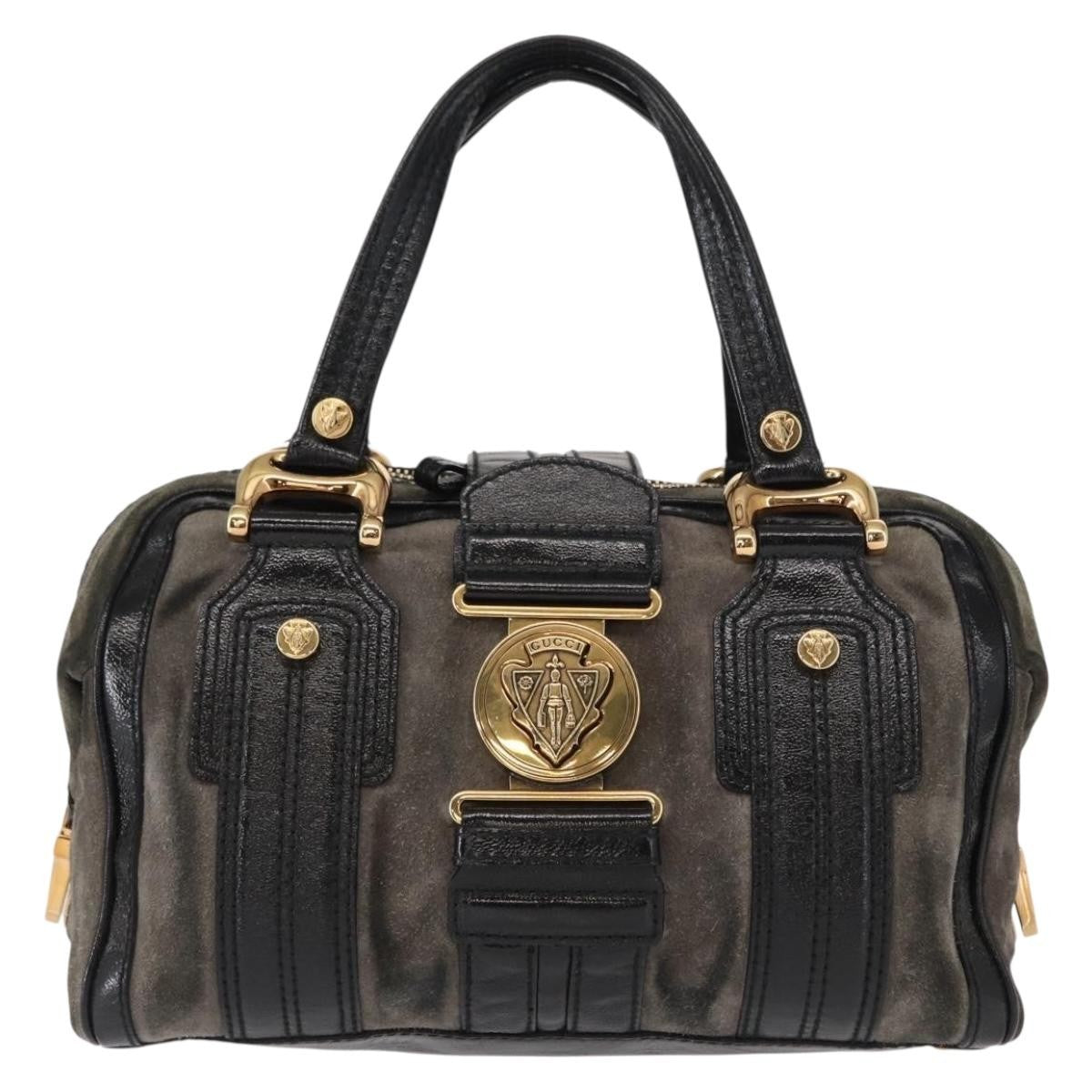 Gucci Aviatrix Satchel Suede Black Suede Handbag (Authentic  )