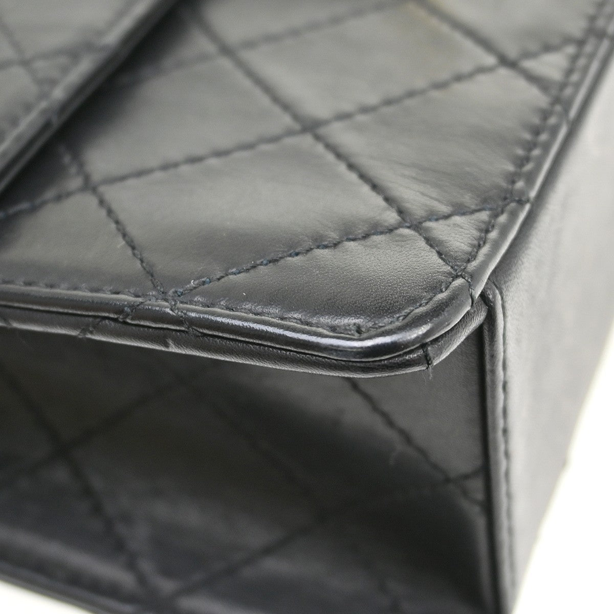 Chanel Flap Shoulder Bag Leather Black Leather Handbag ( )
