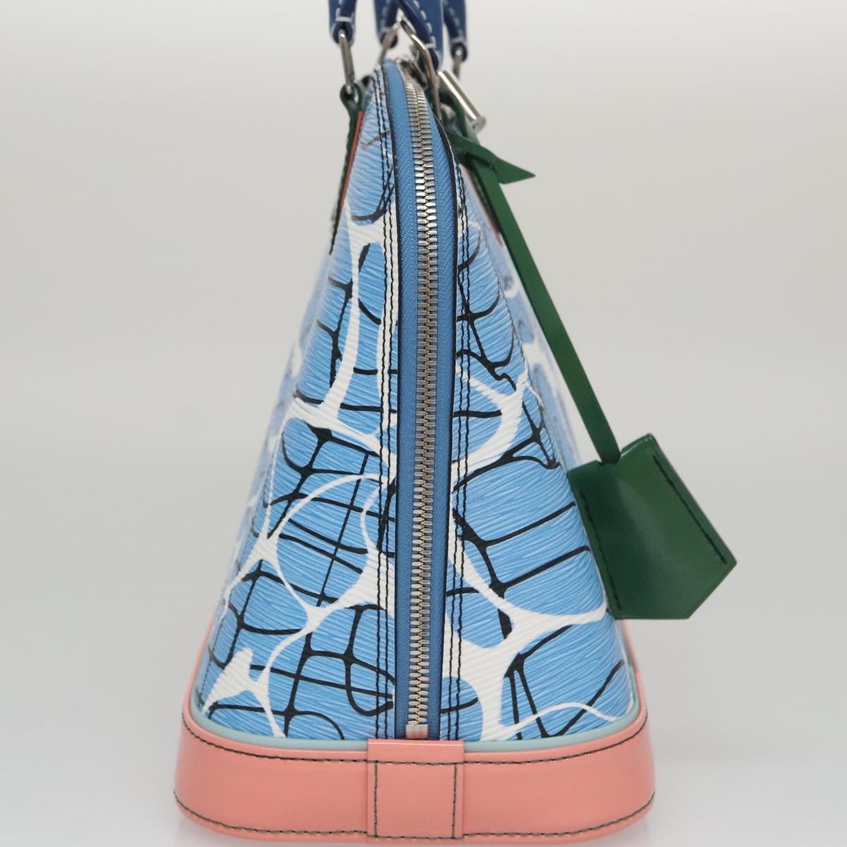 Louis Vuitton Alma Handbag Limited Edition Print Epi Leather Blue Leather Handbag (Authentic  )