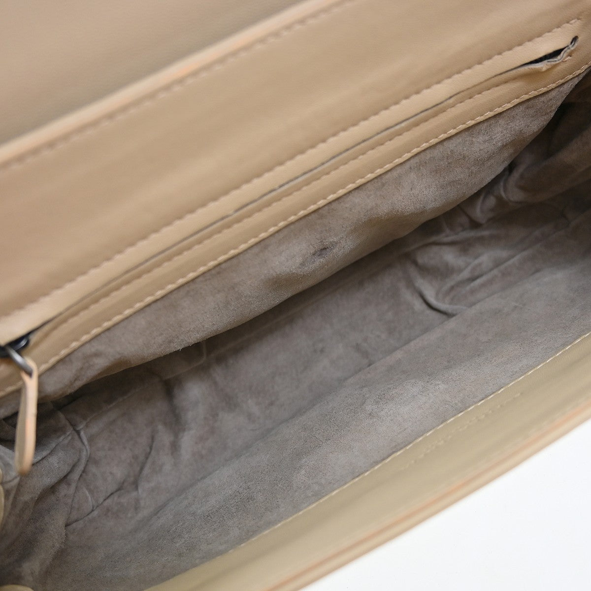 Bottega Veneta Intrecciato Shoulder Bag Leather Beige Leather Handbag ( )