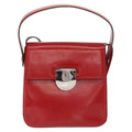 Salvatore Ferragamo Vala Handbag Leather Red Leather Handbag (Authentic  )