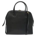 Salvatore Ferragamo Convertible Dome Gancini Leather Black Leather Handbag (Authentic  )