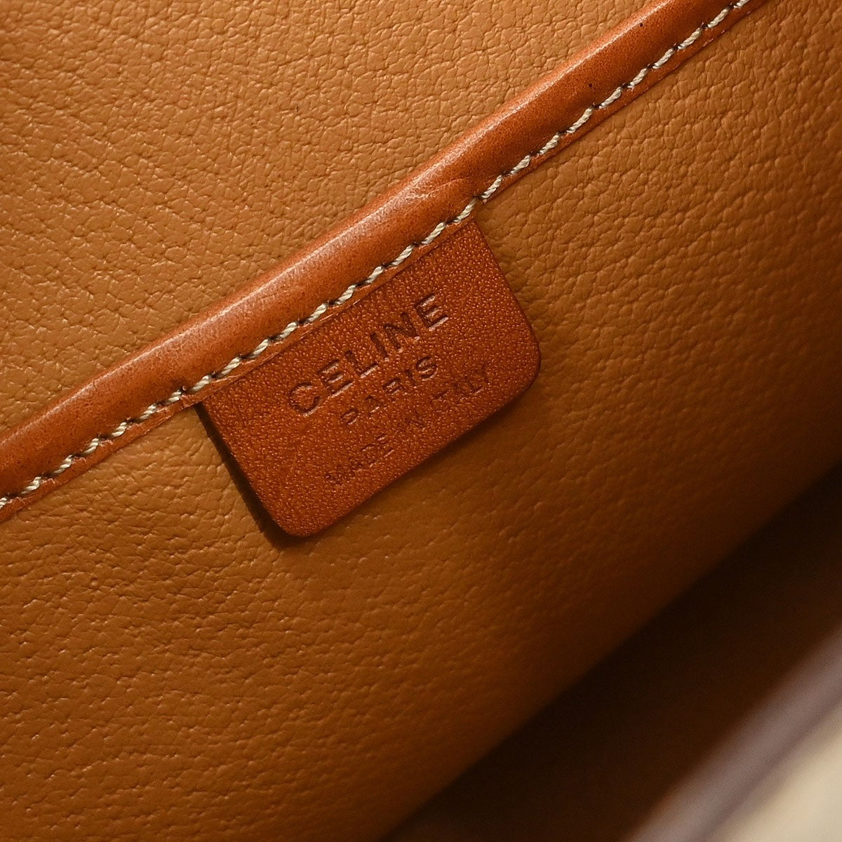 Celine Vintage Macadam Backpack Canvas And Leather Beige Canvas Backpack Bag (Authentic  )