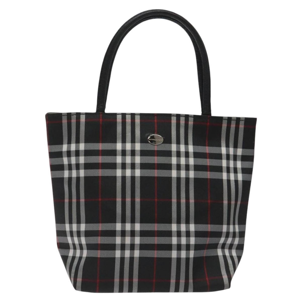 Burberry Nova Check Tote Nylon Black Nylon Handbag (Authentic  )