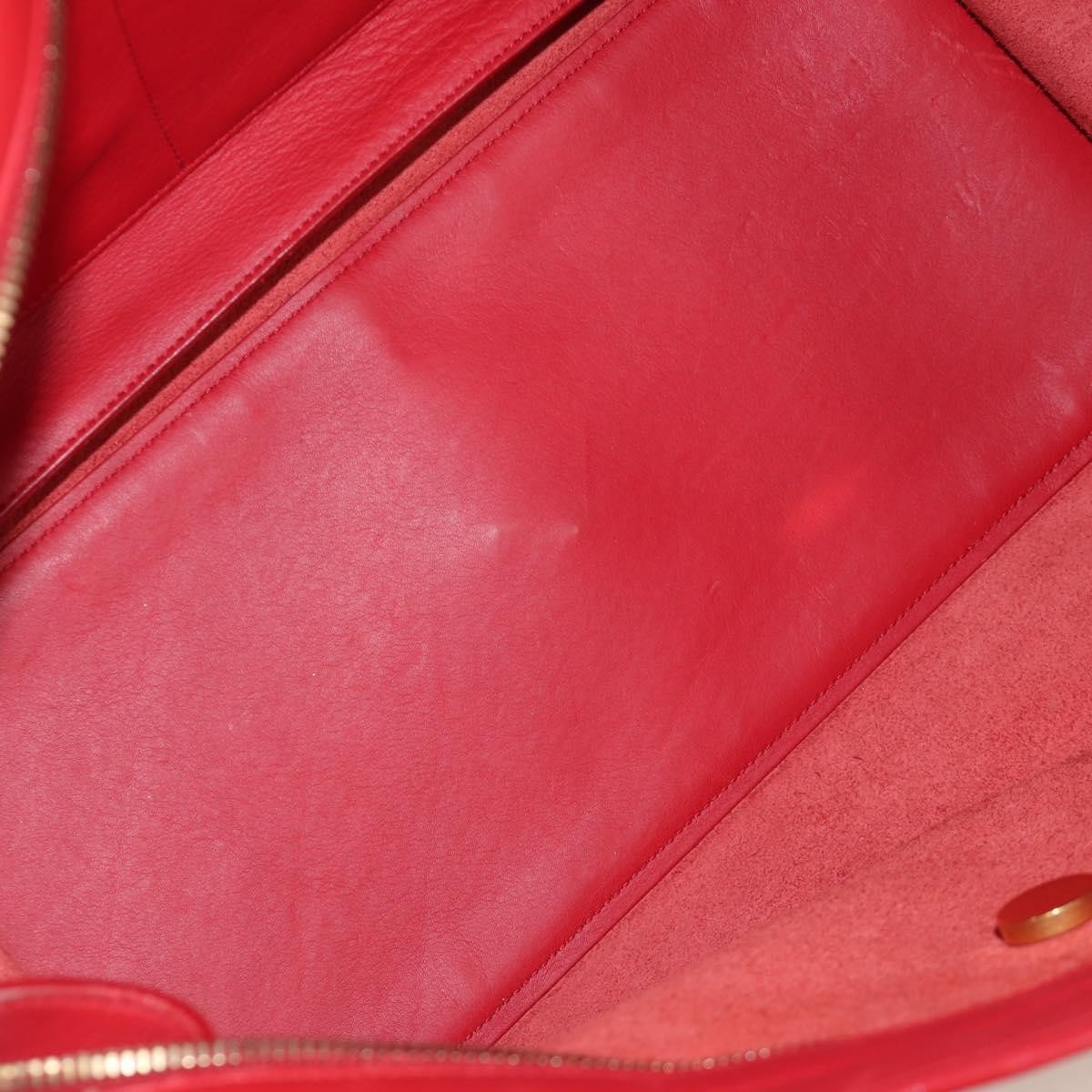 Saint Laurent Classic Y Cabas Leather Red Leather Handbag (Authentic  )