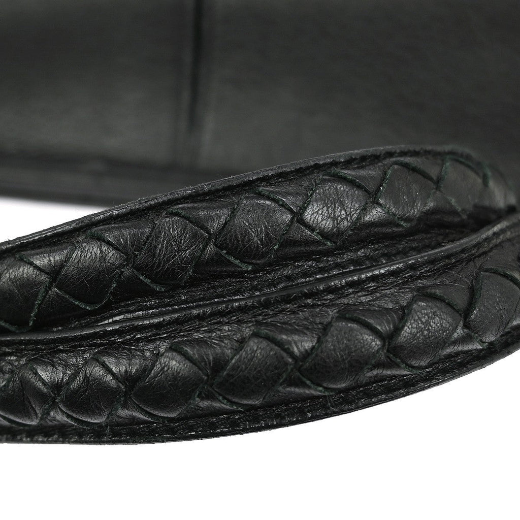 Bottega Veneta Intrecciato Handbag Leather Black Leather Handbag ( )