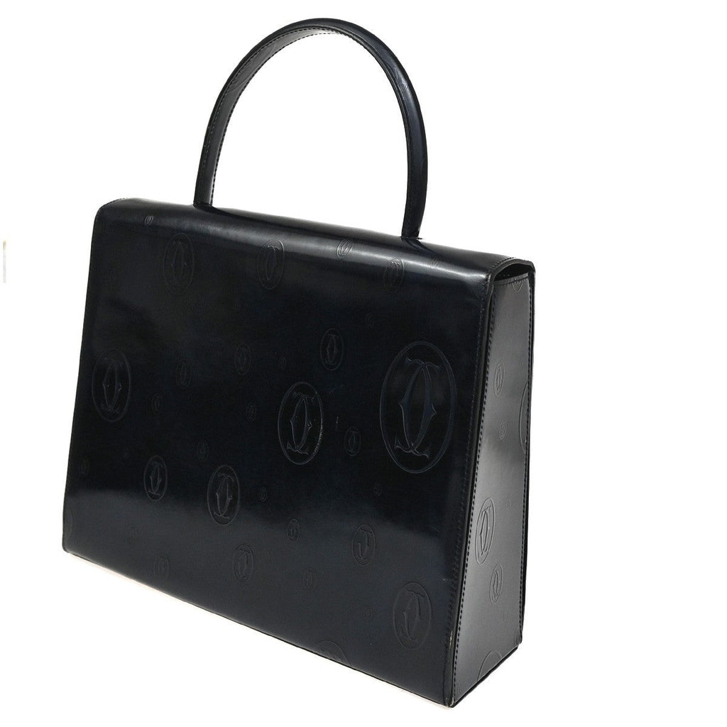 Cartier Happy Birthday Handbag Patent Leather Navy Patent_Leather Handbag (Authentic  )