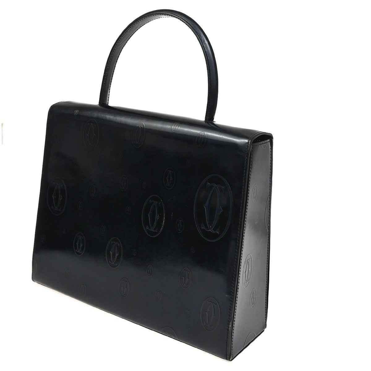 Cartier Happy Birthday Handbag Patent Leather Navy Patent_Leather Handbag (Authentic  )